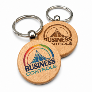 Houten Sleutelhanger Rond met vaste ring