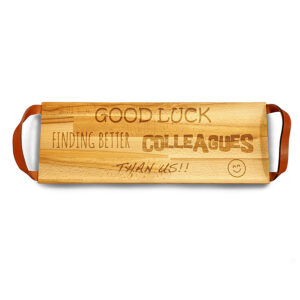 Houten snijplank tapasplank met leren handvaten HPL21906