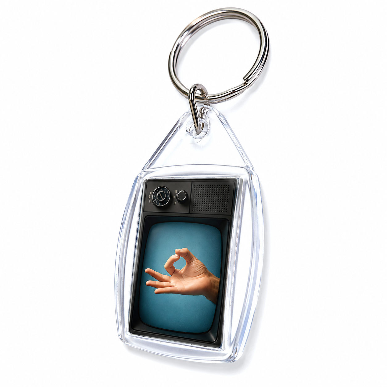 Transparante kunststof sleutelhanger met inlay - Afbeelding 2