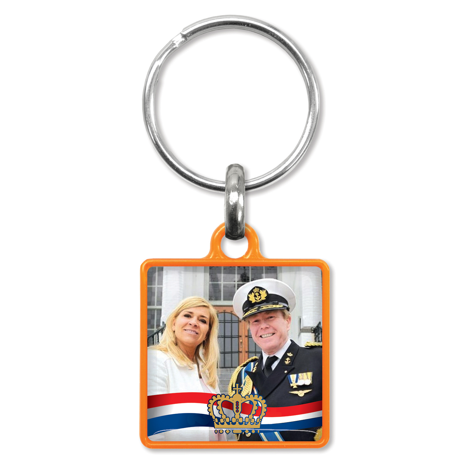 Kunststof sleutelhanger met doming Lucky Square - Afbeelding 2