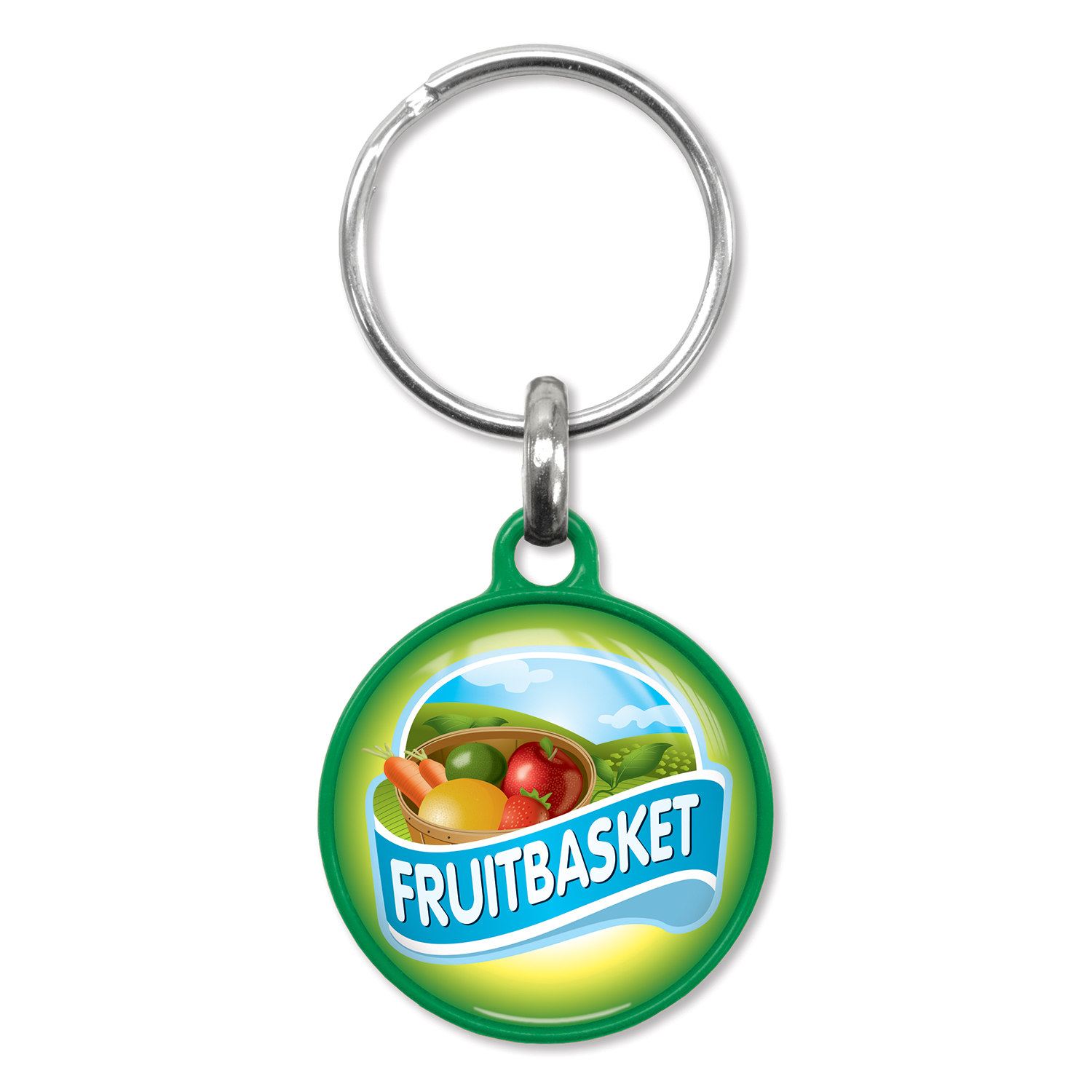 Kunststof sleutelhanger met doming Lucky Round - Afbeelding 4