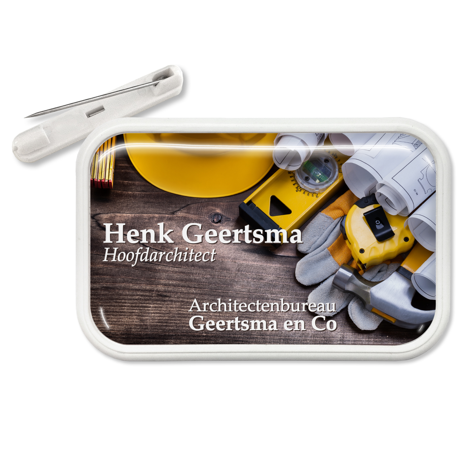 Naambadge met kunststof rand en dominglabel - Afbeelding 6