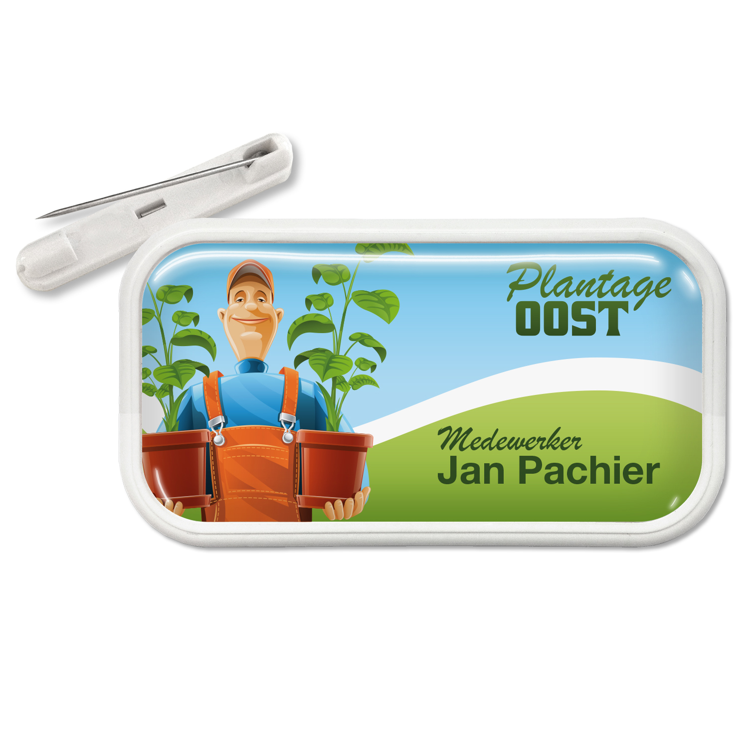 Naambadge met kunststof rand en dominglabel - Afbeelding 4