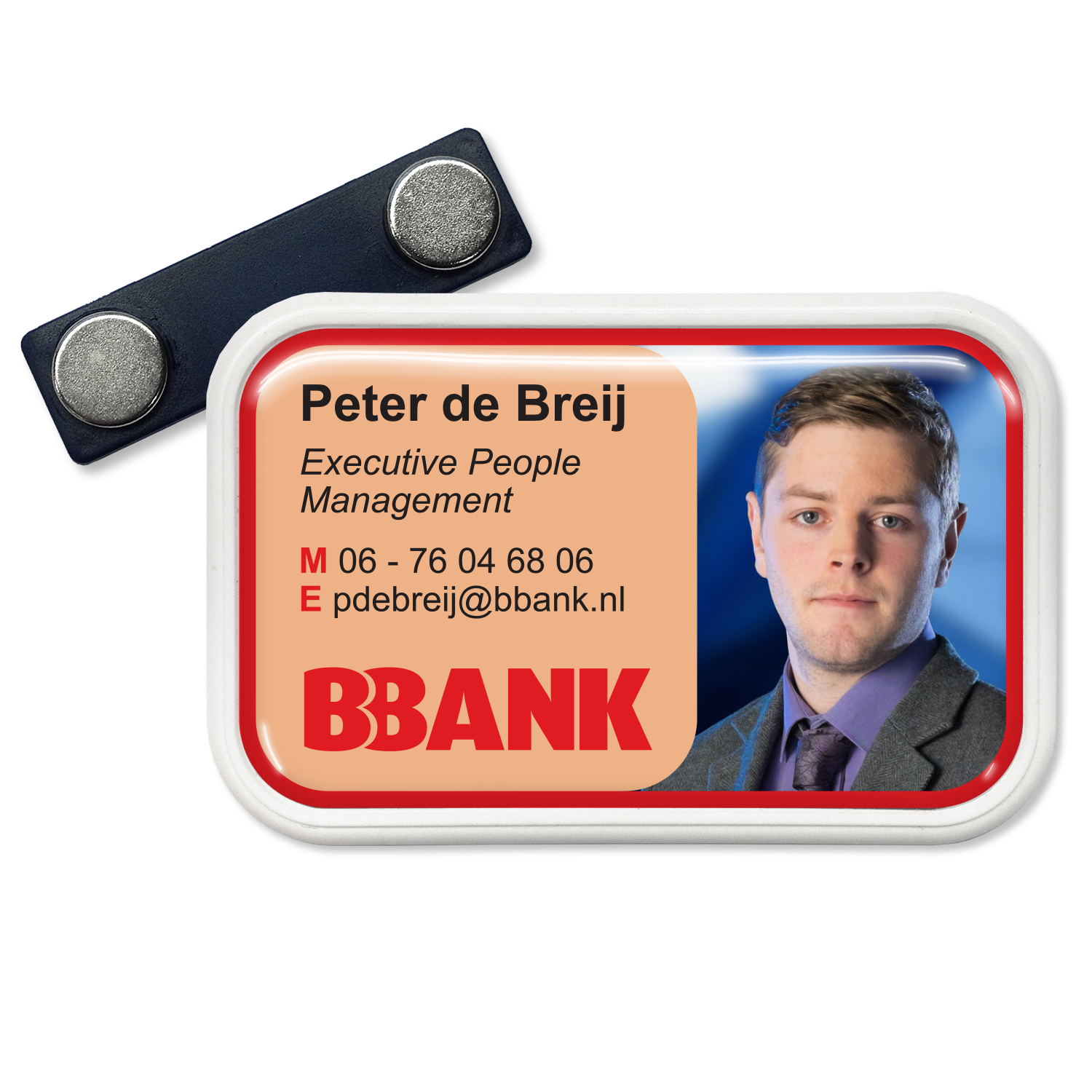 Naambadge met kunststof rand en dominglabel - Afbeelding 5