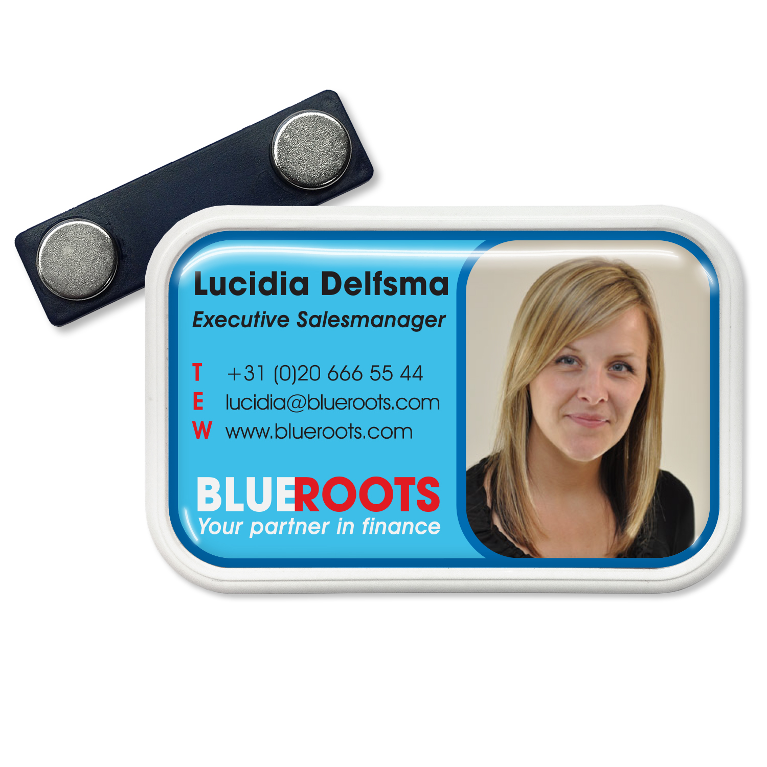 Naambadge met kunststof rand en dominglabel - Afbeelding 3