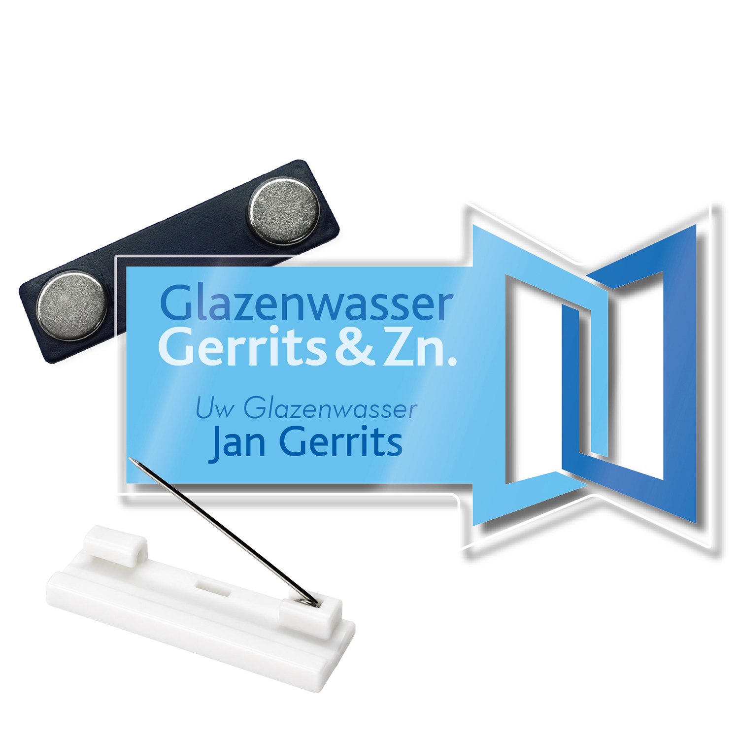 Acrylaat naambadges in eigen vorm