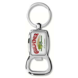 Metalen sleutelhanger met Luxe Opener en doming