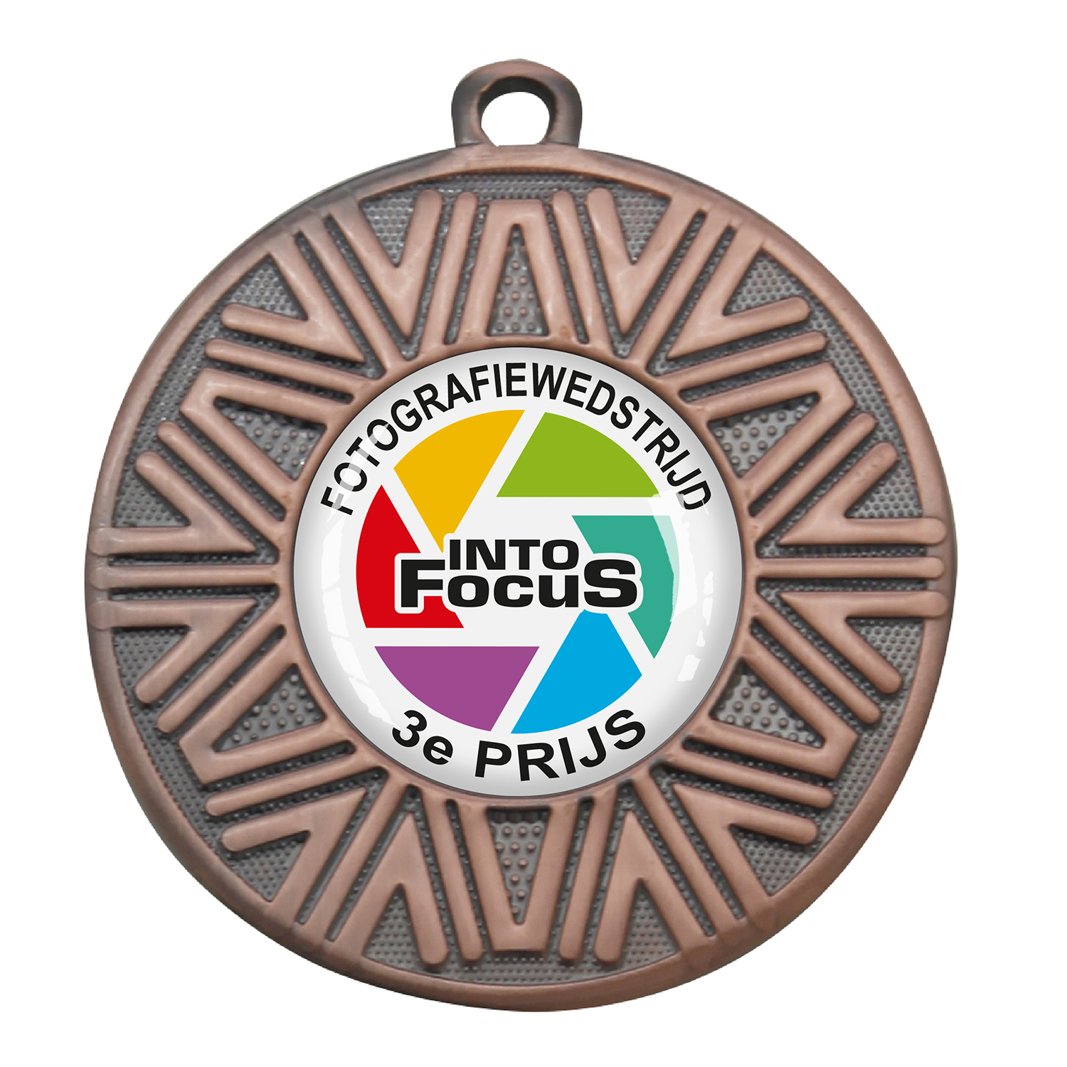 Medaille met zonnestraalpatroon ø 50 mm - Afbeelding 2