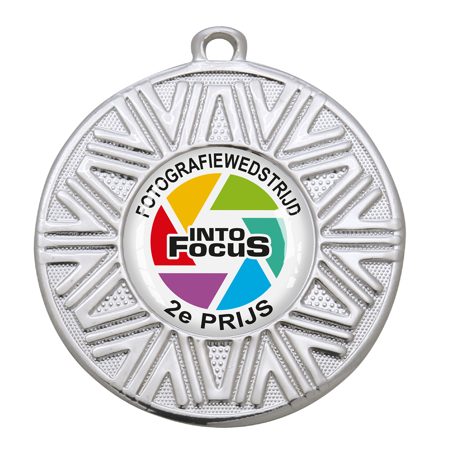 Medaille met zonnestraalpatroon ø 50 mm - Afbeelding 3