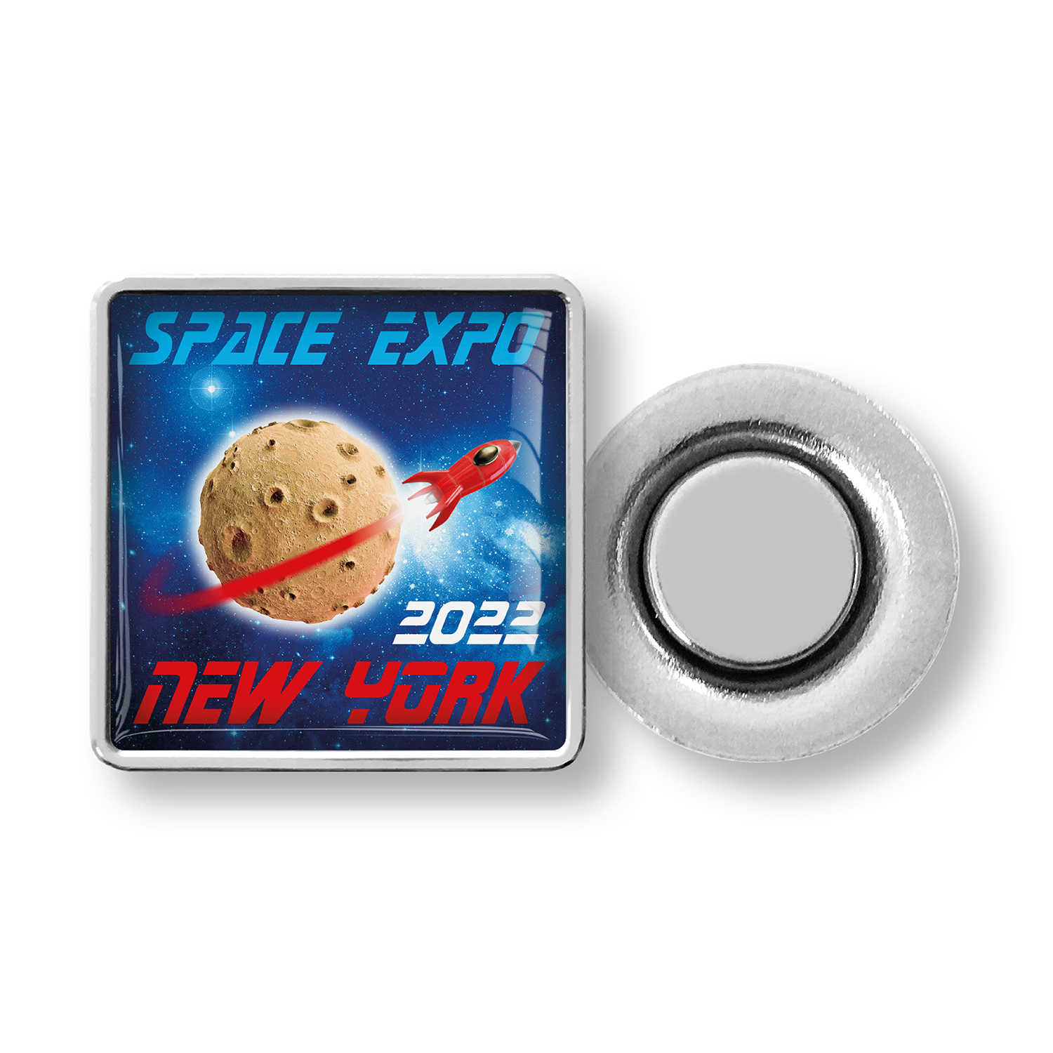 Metalen pin met magneet en doming - Afbeelding 2