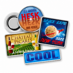 Metalen pin met magneet en doming